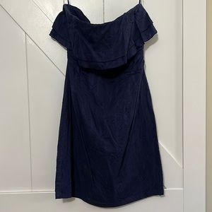 Southern Frock strapless coral detail dress